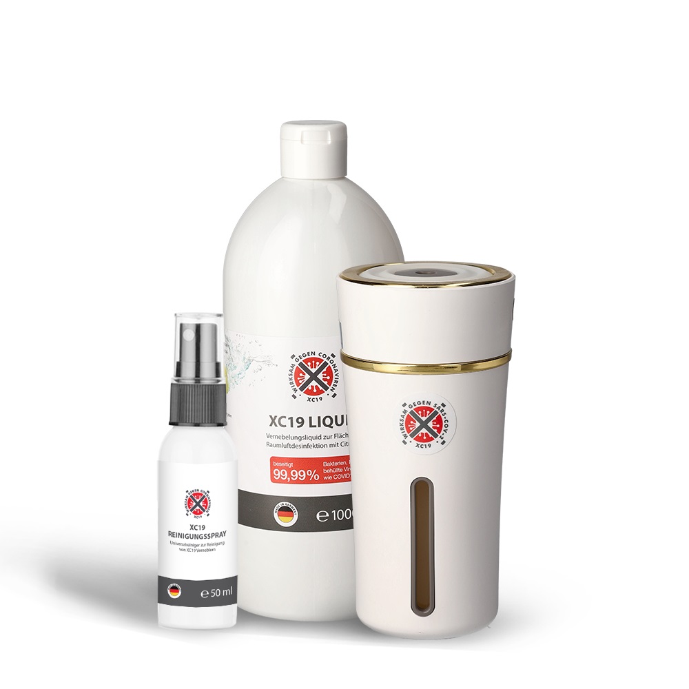 XC19 Paket XC19 Liquid 1L + XC19 Vernebler XS 300ml Weiß + XC19 Reinigungspray